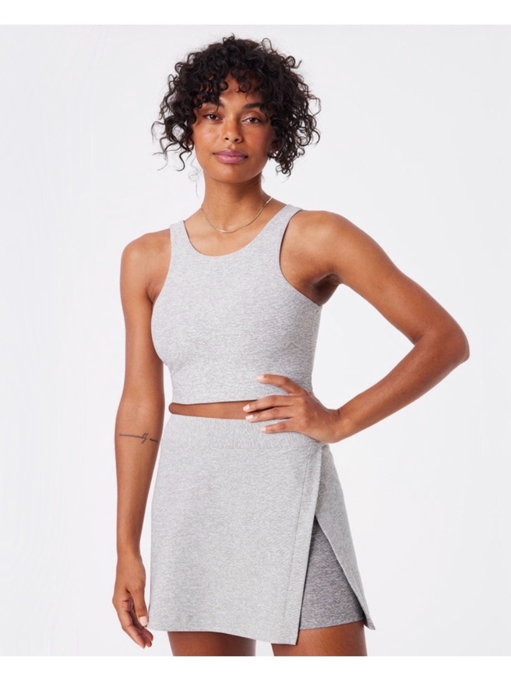 Outdoor Voices Gray Heather Racerback Venus Sports Bra / Crop Tank - size M